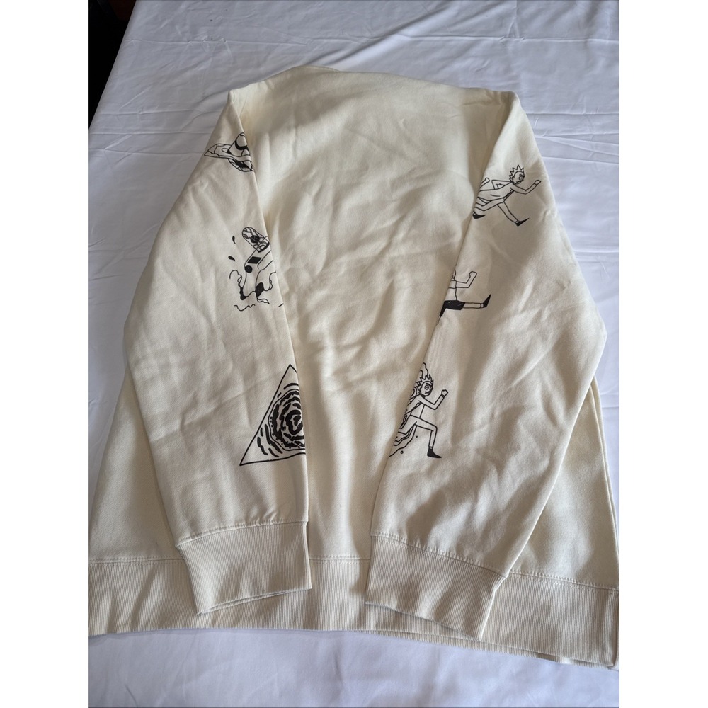 NWT Men's Rick and Morty Ivory Pullover Hoodie Long Sleeve Graphic Print Sz XL - Picture 9 of 9